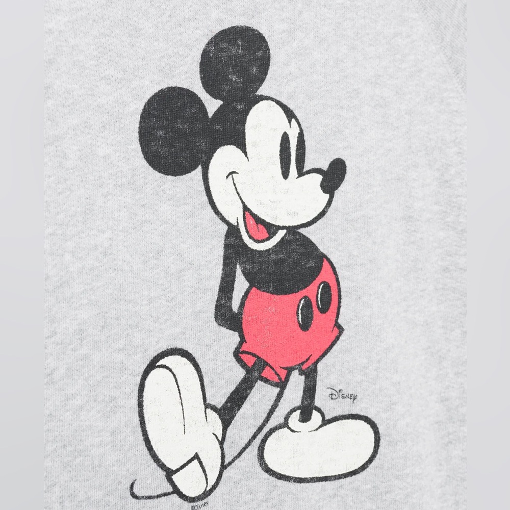 Junk Food Clothing x Disney Kids’ Mickey Raglan Fleece Heather Grey Sweatshirt—S - Picture 3 of 11